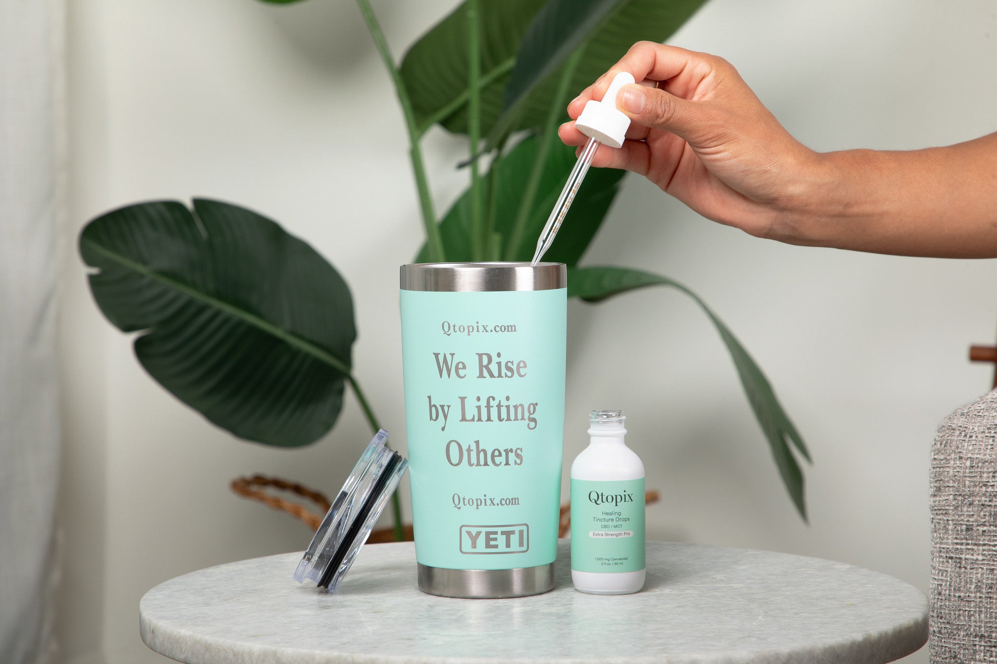 Qtopix Wellness Bundle: Healing Drops + Inspirational Mug