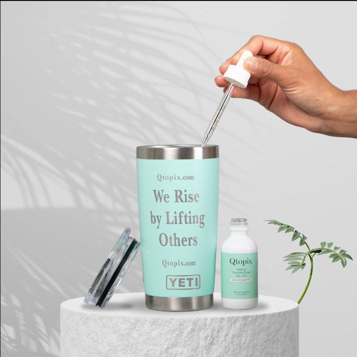 Qtopix Wellness Bundle: Healing Drops + Inspirational Mug