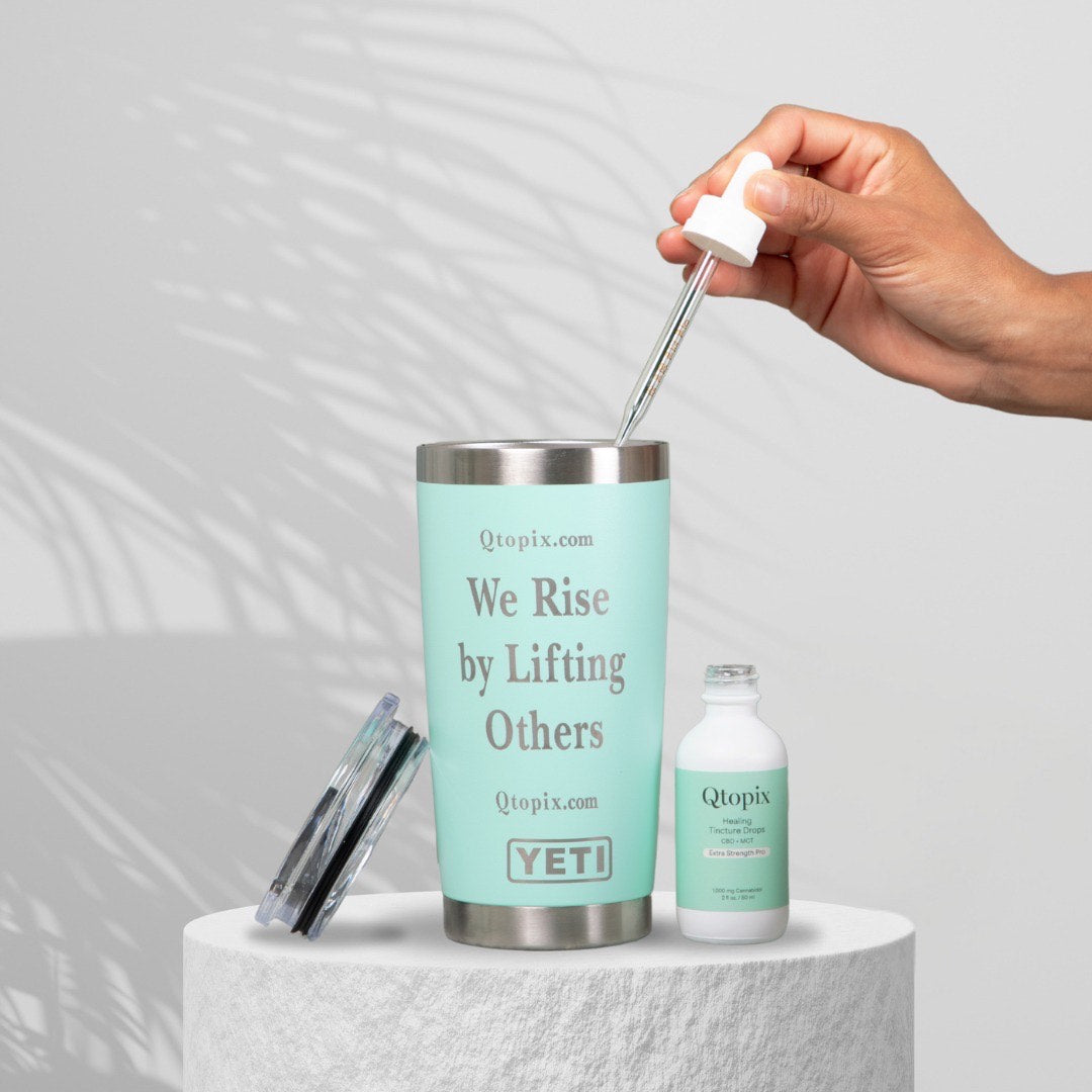 Qtopix Wellness Bundle: Healing Drops + Inspirational Mug